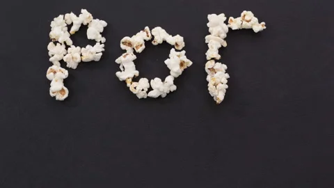 Pop corn on black background Stock Footage 151924078