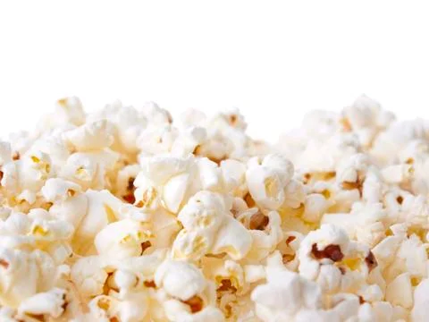 Pop Corn border isolated on white background Stock Photos