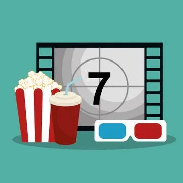 Pop corn cinema enterainment Stockillustratie