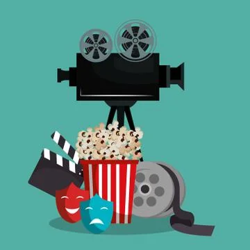 Pop corn cinema enterainment Stockillustratie