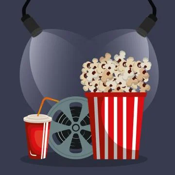 Pop corn cinema enterainment Stockillustratie