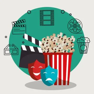 Pop corn cinema enterainment Stockillustratie