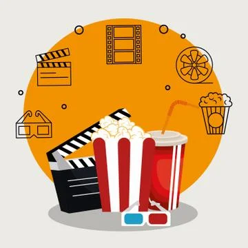 Pop corn cinema enterainment Stockillustratie