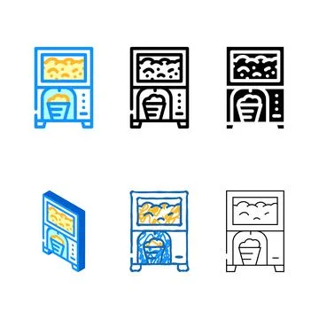 Pop corn diversity machine color icon vector Stock Illustration
