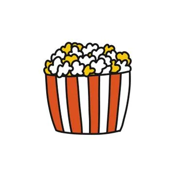 Pop corn doodle icon, vector illustration Stock Illustration