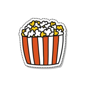 Pop corn doodle icon, vector illustration Stock Illustration