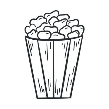 Pop corn doodle illustration Иллюстрация