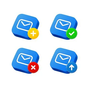 Pop-corn icon set with different pictograms. 3d vector icons set Stock Illustration