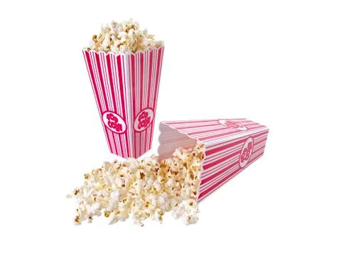 Pop Corn isolated on white background Stock Photos