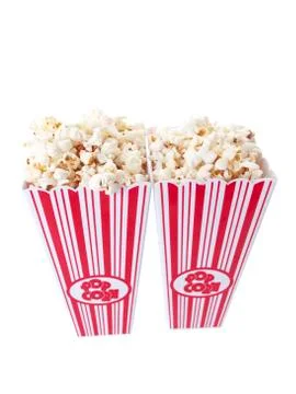 Pop corn isolated on white background Stock Photos