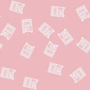 Pop corn machine line vector seamless pattern Stock Illustration