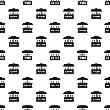 Pop corn selling pattern seamless vector Stock Illustration