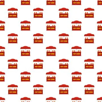 Pop corn selling pattern seamless vector Stock Illustration