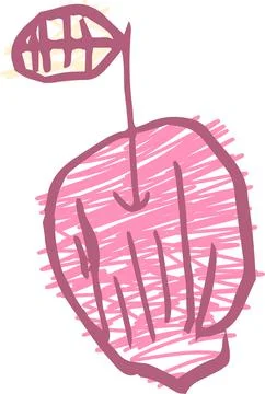 POP Cute apple scribble drawn by a child Stock Illustration