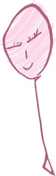 POP Cute balloon scribble drawn by a child Stock Illustration