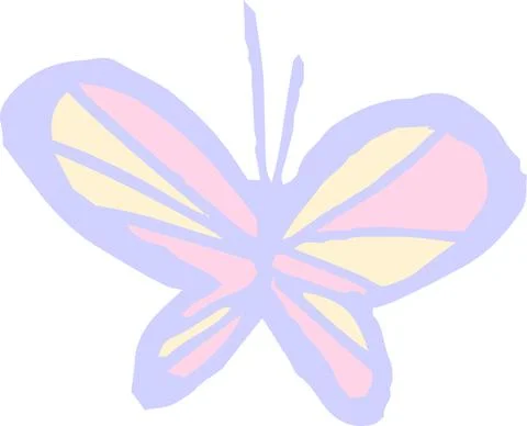 POP Cute butterfly scribble drawn by a child Stock Illustration