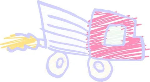 POP Cute car scribble drawn by a child Stock Illustration