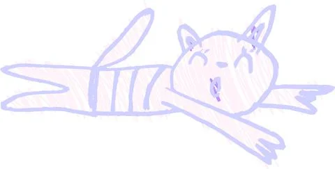 POP Cute cat scribble drawn by a child Illustrazione stock