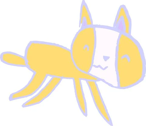 POP Cute cat scribble drawn by a child Stock Illustration