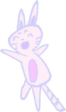 POP Cute cat scribble drawn by a child Stock Illustration