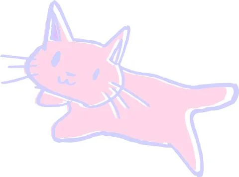 POP Cute cat scribble drawn by a child Illustrazione stock