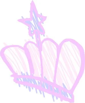 POP Cute crown scribble drawn by a child Stock Illustration
