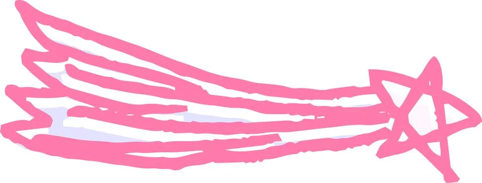POP Cute shooting star scribble drawn by a child Stock Illustration