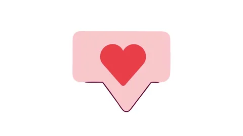 Pop up dialogue box with heart message on white background. Dynamic 4k animation Stock Footage 309013534