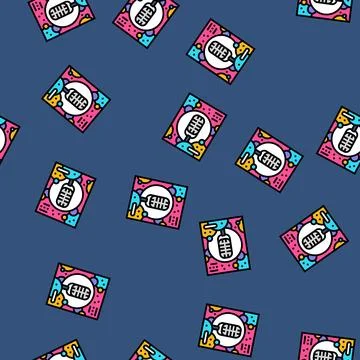 Pop disco party vector seamless pattern Stock Illustration