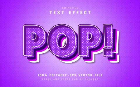 Pop editable text effect Stock Illustration