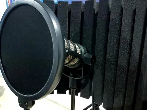 Pop filter microphones. Foto stock