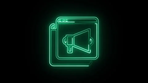 Pop Isolated on Black Background Neon Attention Highlight Animation Stock Footage 328106943