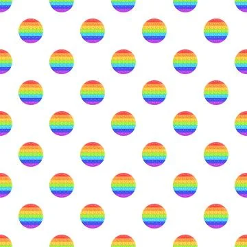 Pop it fidget toy rainbow seamless pattern Stock Illustration