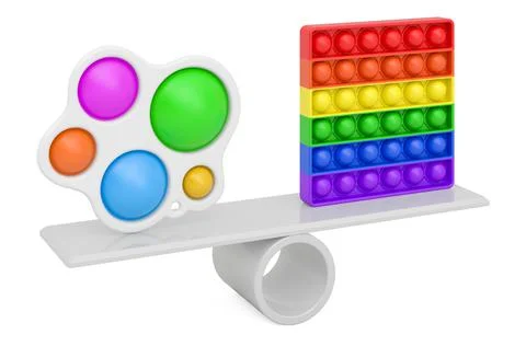 Pop it or simple dimple, balance concept, 3D rendering Stock Illustration