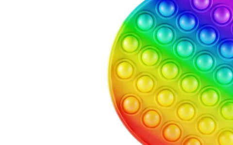 Pop it push. Simple dimple round sensory fidget toy. Bubble wrap antistress on Illustrazione stock