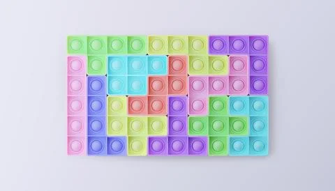 Pop it puzzle. Isolated on a white background. Realistic vector 3D illustration Stock Illustration