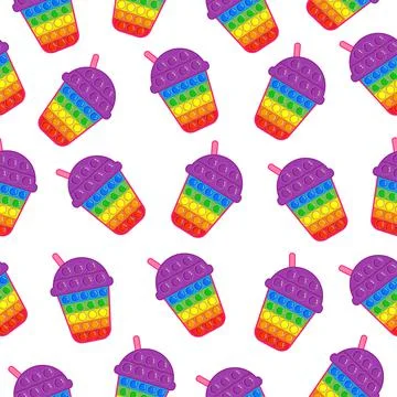 Pop it. Seamless pattern. Antistress. Simple Dimple. Stock Illustration