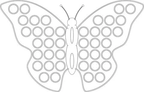Pop it, Simple Dimple. Black white anti-stress butterfly toy. Stock Illustration