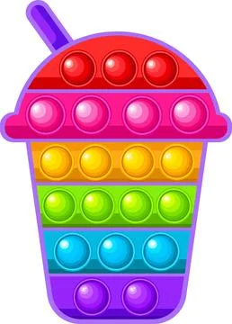 Pop it, Simple Dimple. Rainbow antistress toy. Stock Illustration