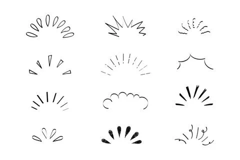 Pop line frame comic anime effect healine mark, suprise doodle emotions isolated Illustrazione stock