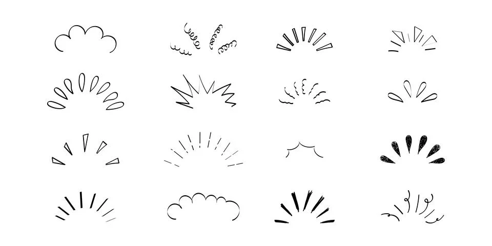 Pop line frame comic anime effect healine mark, suprise doodle emotions isolated Stock Illustration