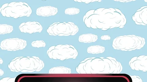 Pop loudspeakers and clouds Stock Footage 93174595