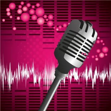 Pop mic background Stock Illustration