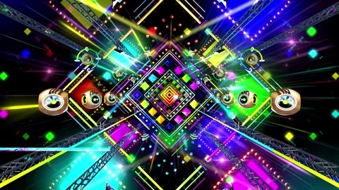 Pop Neon Tunnel Background Vidéo 346453767