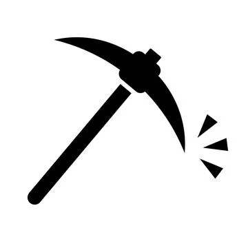 Pop pickaxe icon. Mining. Vector. Stock Illustration
