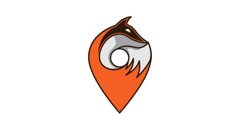 Pop up pin fox logo design vector Stock Footage 312804719