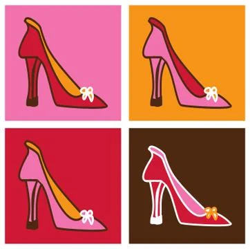 Pop pink stilettos background Stock Illustration