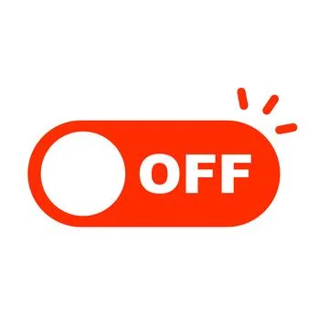Pop power-off slider switch icon. Vector. Stock Illustration