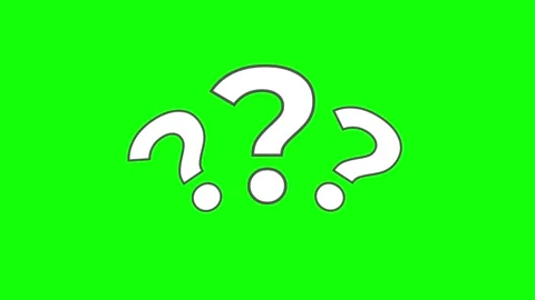 Pop up question mark animation on green screen 4k video Stock Footage 317097343
