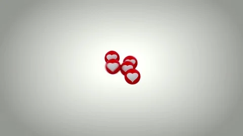 Pop up red ball heart. Stock Footage 84392218